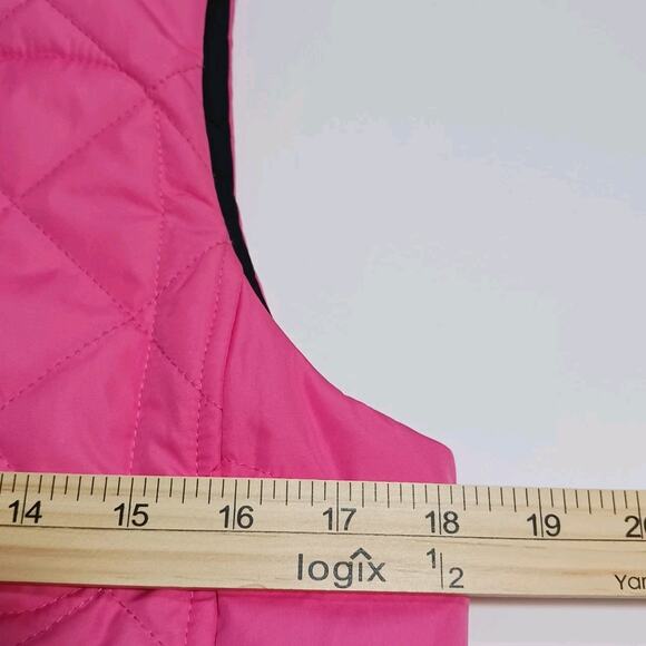 LRL Puffer Vest Reversible Pink Black Quilted Medium EUC - Picture 6 of 9